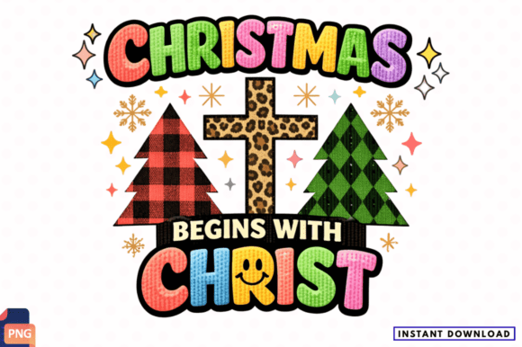 Christmas Begins with Christ PNG Design & Illustrations