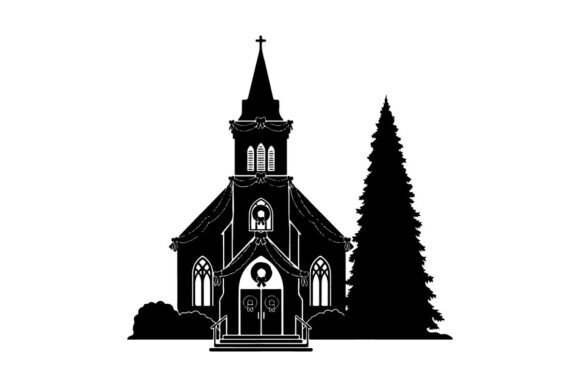 Christmas Church Illustration with Festi Review