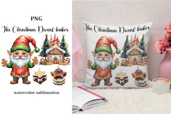 Christmas Gnome Baker Watercolor Sublima Illustrations Review