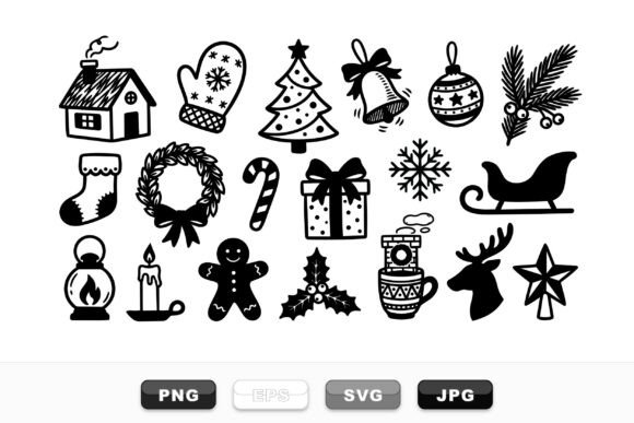 Cozy Christmas Holiday Clipart Set: Illustrations for Branding