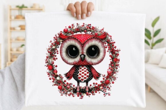 Cute Christmas Owl Clipart PNG & Illustrations