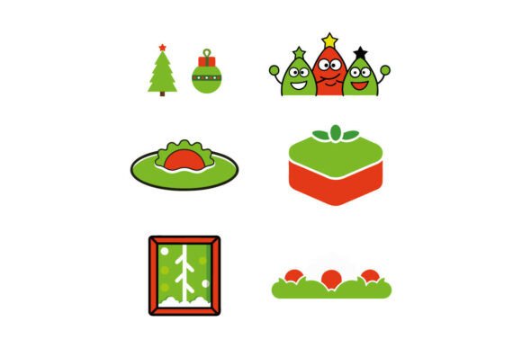 Festive Joy Christmas Flat Icon Bundle – Illustrations