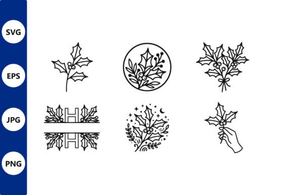 Holly Christmas Vector Icons Set Review