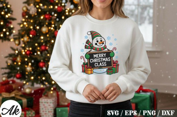 Merry Christmas Class SVG: Festive Illustrations