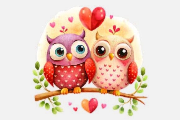 Owl Love Christmas PNG: Festive Illustrations for Branding