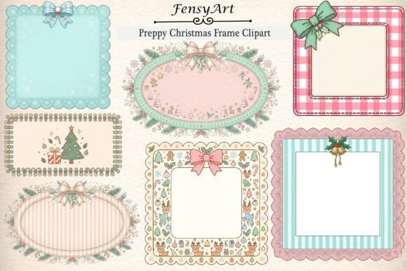 Preppy Christmas Frame Clipart & Illustrations Review