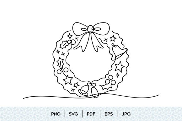 Reviewing Christmas Wreath Line Art SVG for Brand Use