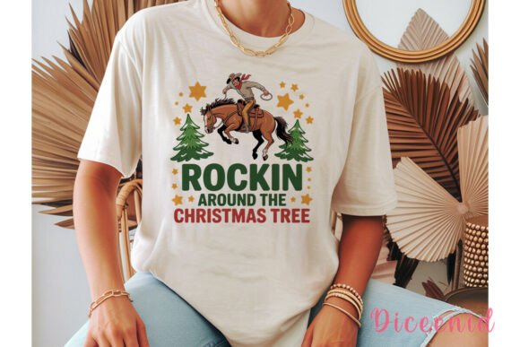 Rockin Cowboy Christmas PNG: Bold Illustrations