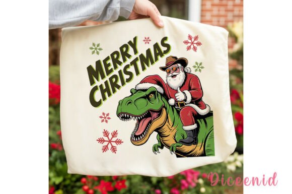 Santa T-Rex Christmas Design: Bold Illustrations