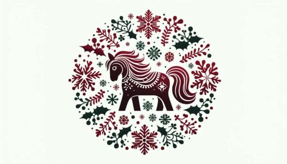 Scandinavian Christmas Horse Illustrations Review